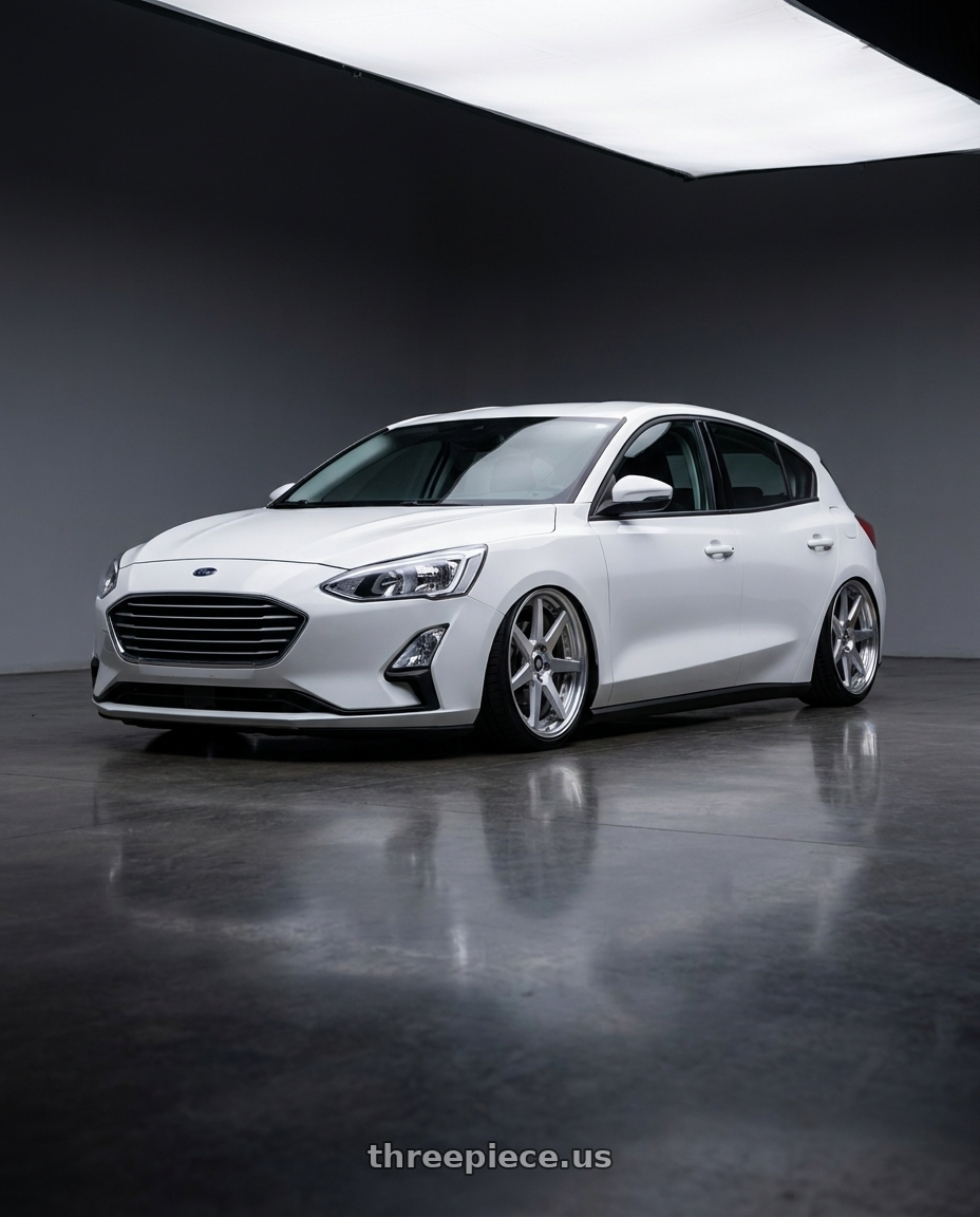 2021 Ford focus trend with Work Zeast St1 5x100 18x7.5+45 R Disk Brush Silver Clear wheels