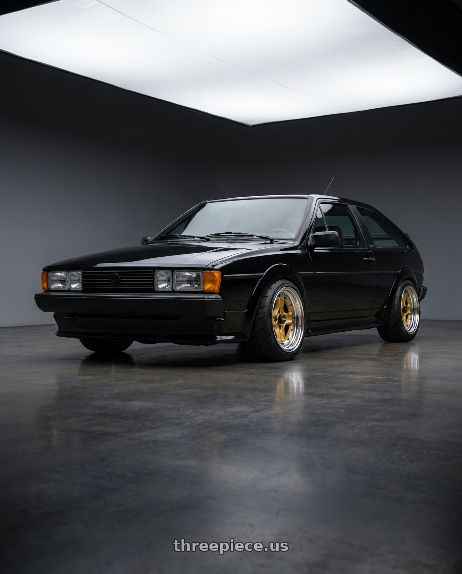 1988 VW scirocco  with Work Equip 40 4x100 15x9.5 -25 o disk Sprint Gold wheels