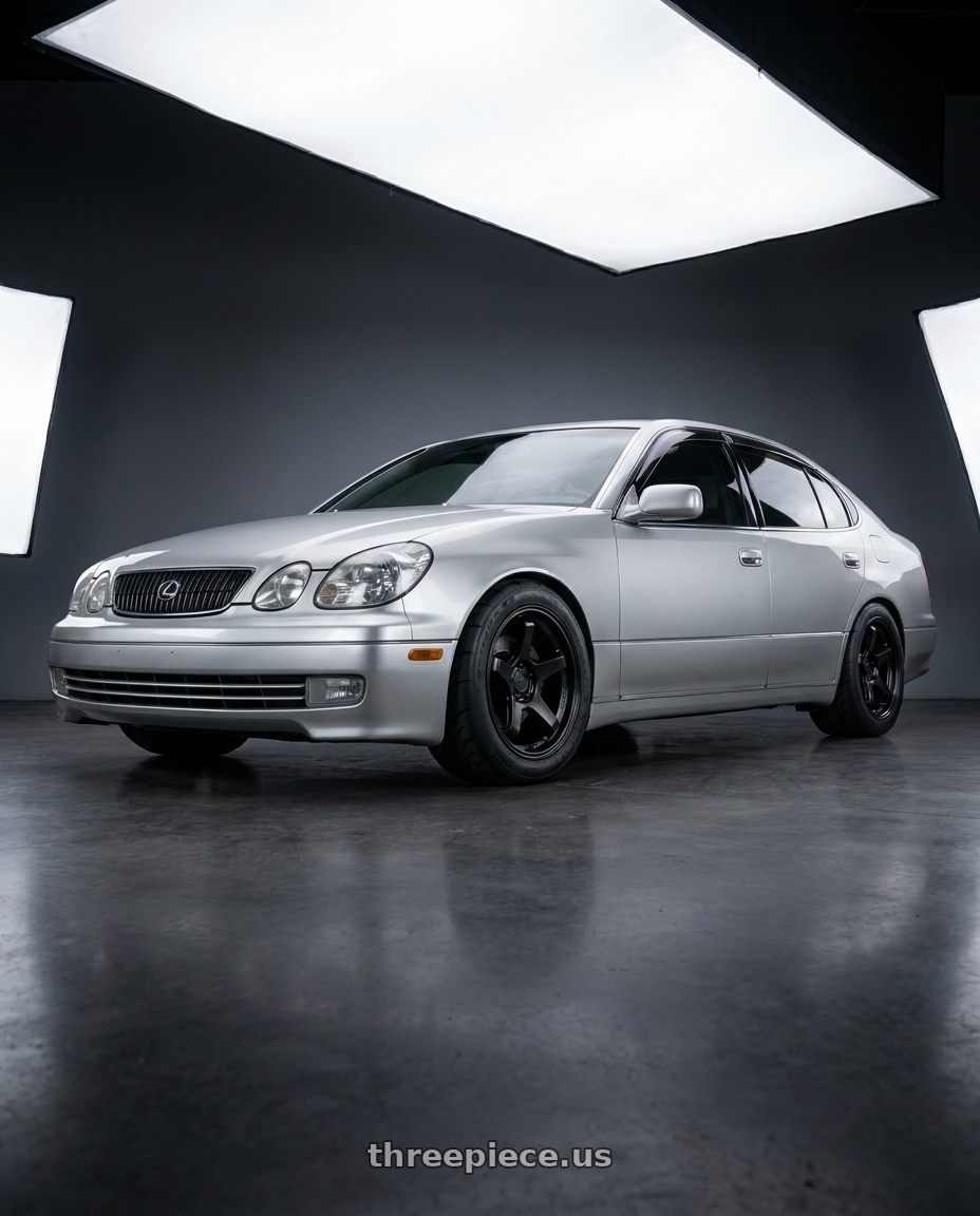 2001 Lexus GS300 with KATANA RACING HR05 5x114.3 18x9.5 +38 Matte Black wheels