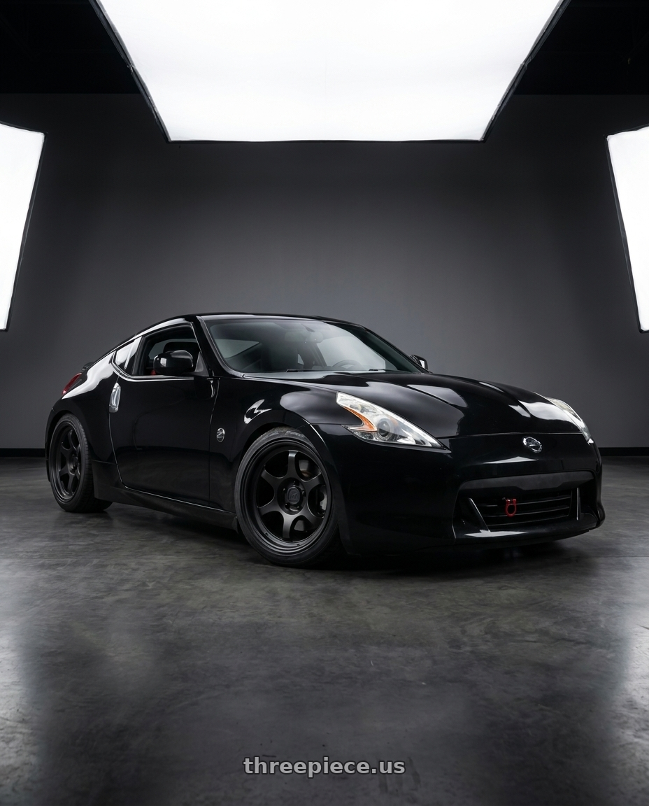2009 nissan 370z with Pro Comp Alloys HERITAGE 5x114.3 18x8.5 +6 Matte Black wheels