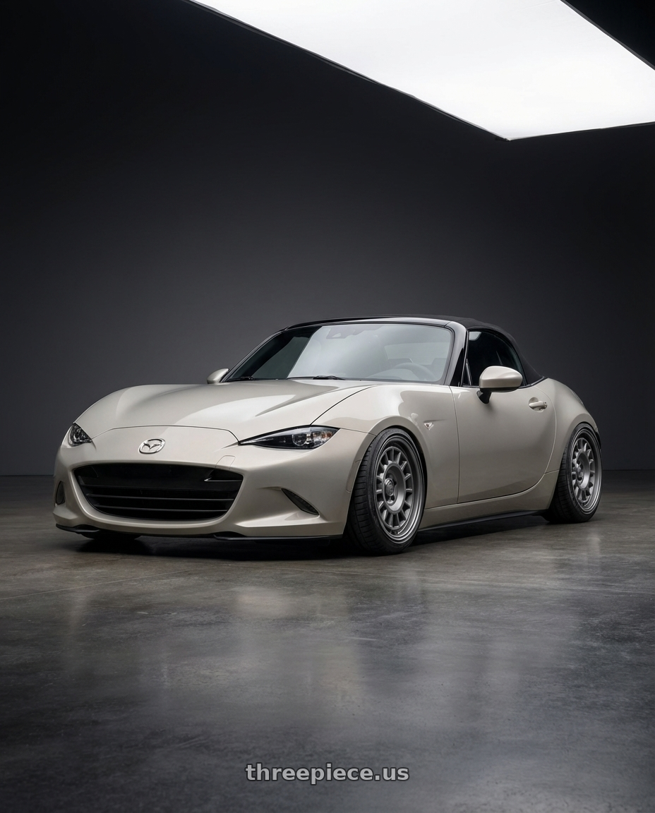 2021 Mazda MX-5 Miata ND with fifteen52 ALPEN MX 5x114.3 17x8 +38 FROSTED GRAPHITE (SATIN GREY) wheels