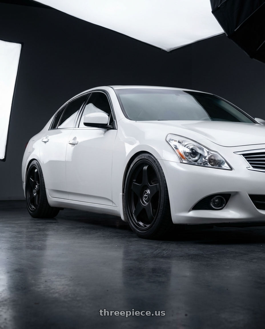 2014 Infiniti G37 Coupe with fifteen52 CHICANE 5x114.3 / 5x120 19x8.5 +35 ASPHALT BLACK (SATIN BLACK) wheels