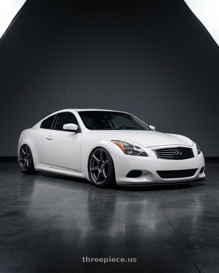 2014 Infiniti G37 Coupe with Kansei K11G Tandem 5x114.3 19x9.5 22 Gunmetal wheels