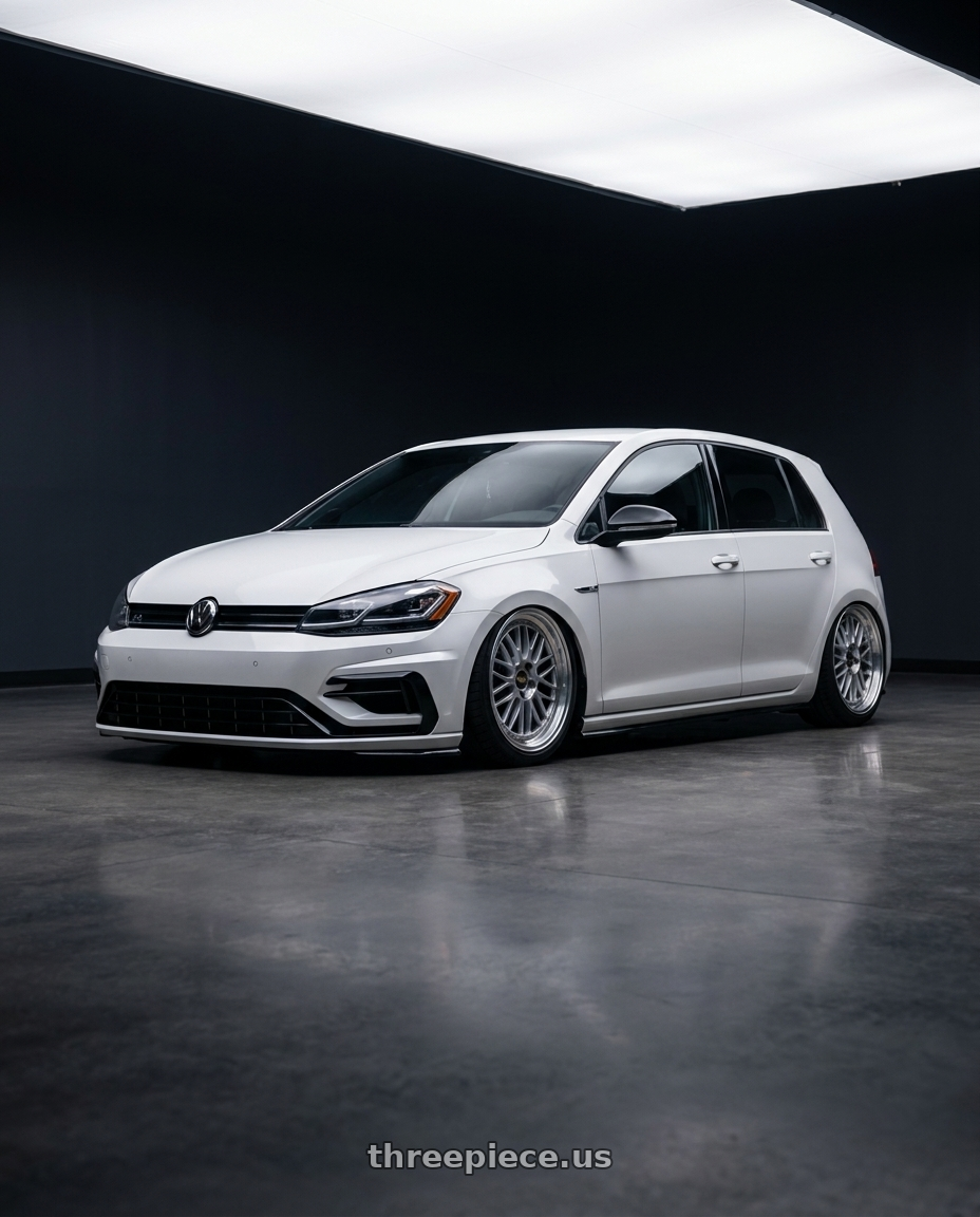 2018 volkswagen golf r with BBS LM 5x114.3 18x8.0+40 Diamond Silver wheels