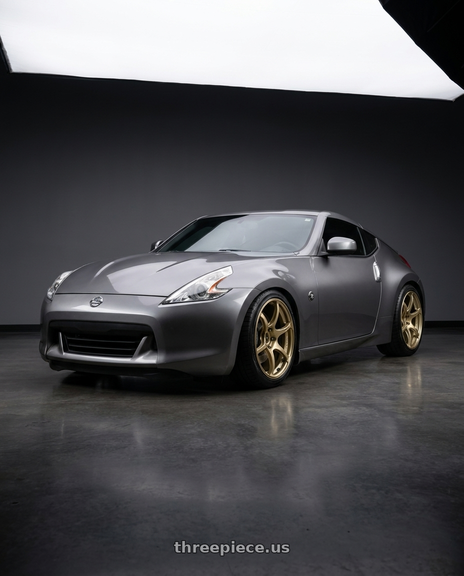 2009 Nissan 370z with Advan RGIII 5x114.3 18x10.5+15 Gold wheels