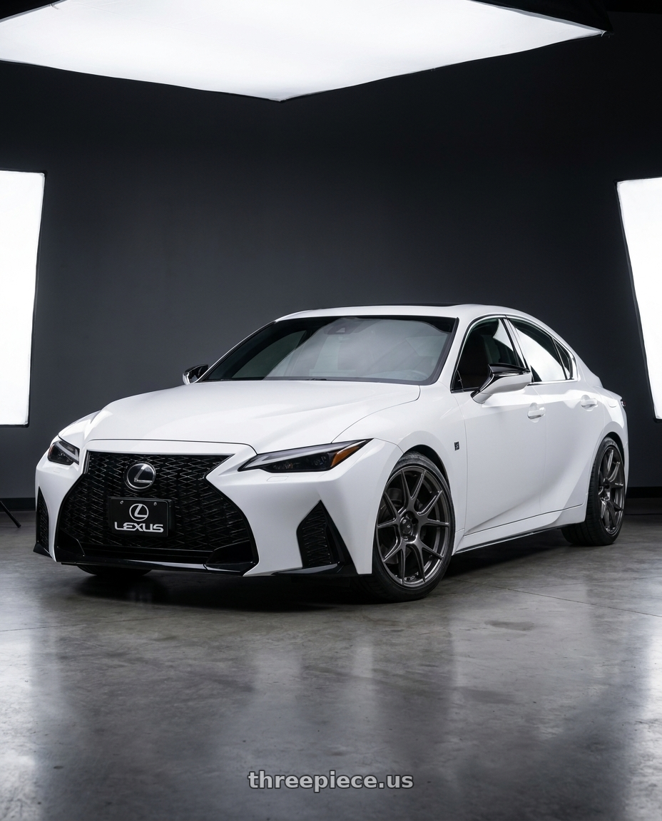 2024 Lexus IS 350 with Konig Ampliform 5x114.3 19x9.5+25 Dark Metallic Graphite wheels