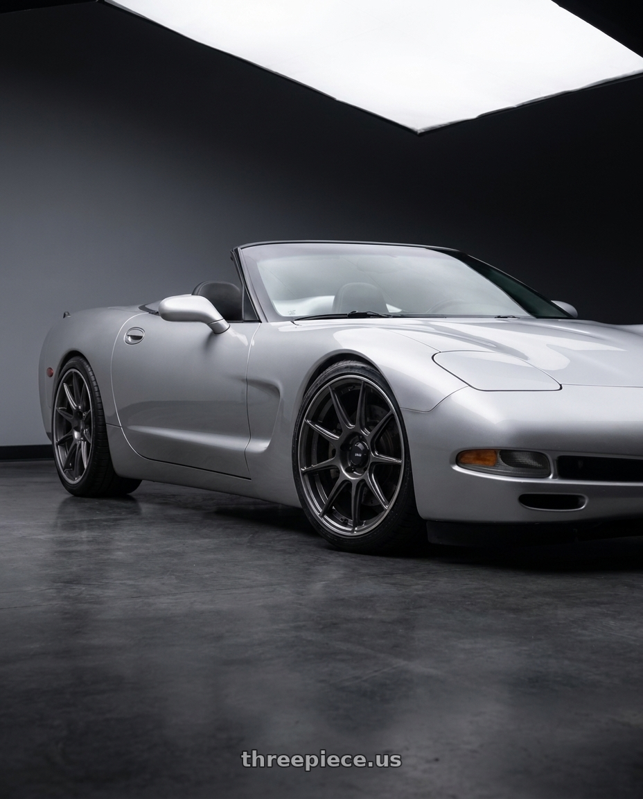 2000 Chevrolet corvette with Konig Ampliform 5x114.3 19x9.5+25 Dark Metallic Graphite wheels