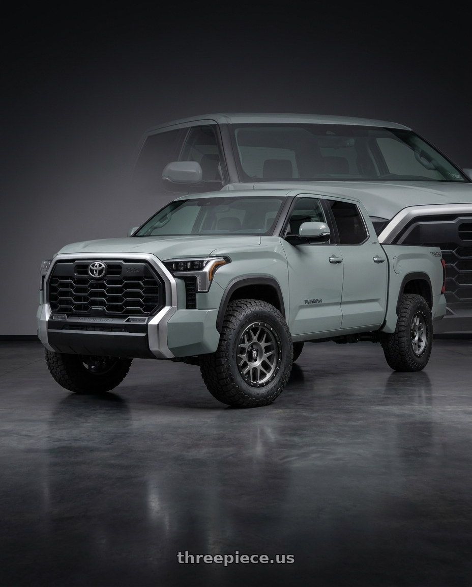 2024 Toyota Tundra with XD XD127 BULLY 6X139.7 20X9 +0 MATTE GRAY BLACK RING wheels