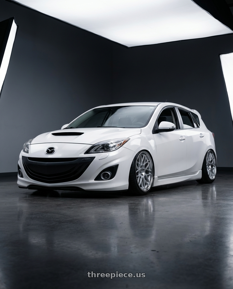 2012 Mazda Mazdaspeed3 with ESR Wheels APEX SERIES APX01 5x114.3 18x9.5 +22 Hyper Silver wheels
