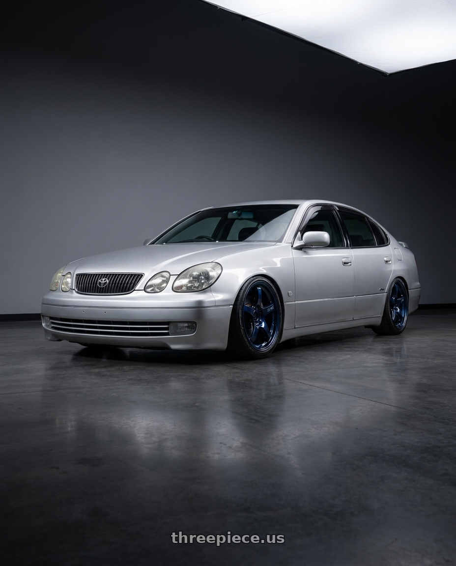 1998 Toyota Aristo V300 with Gram Lights 57CR 4x100 15x8+35 Eternal Blue Pearl wheels