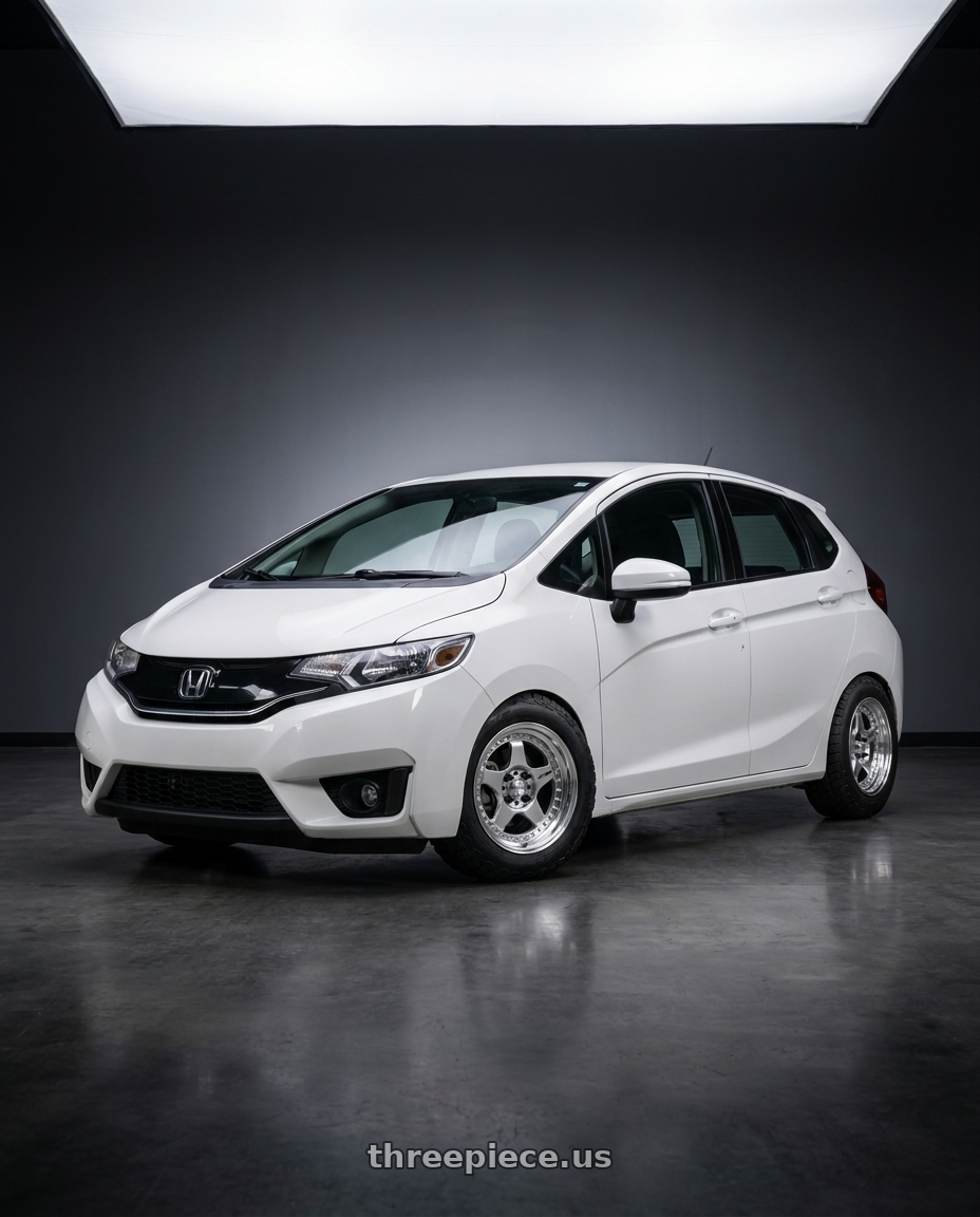2016 Honda fit ex with Work Meister Cr01 4x100 15x6.5+1 O Disk Bright Buff Finish wheels