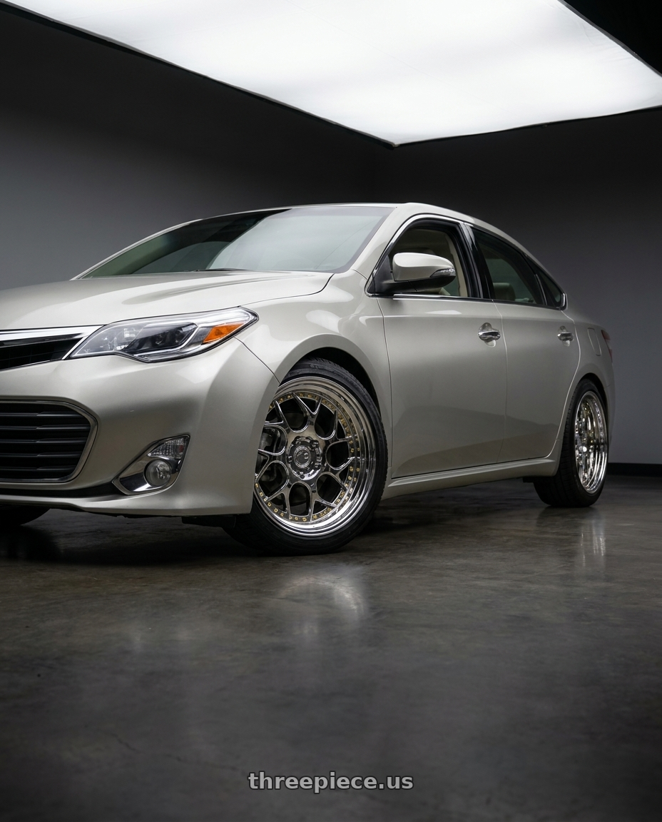 2013 toyota avalon with Aodhan DS01 5x114.3 18x8.5+35 Vacuum Chrome W/ Gold Rivets wheels