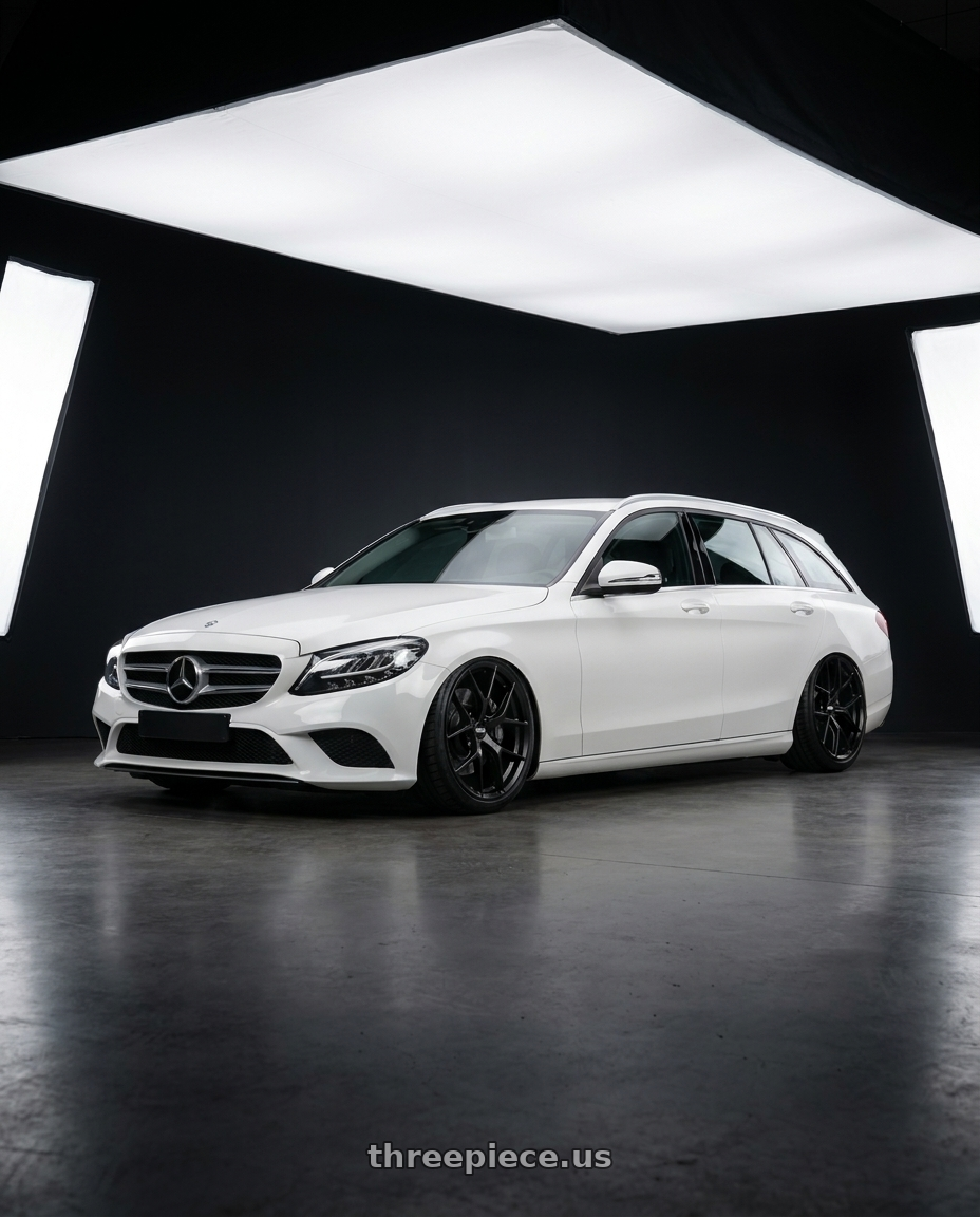 2019 Mercedes benz c180 estate white with BBS FI-R Evo 5x112 19x9.5+15 Satin Black wheels
