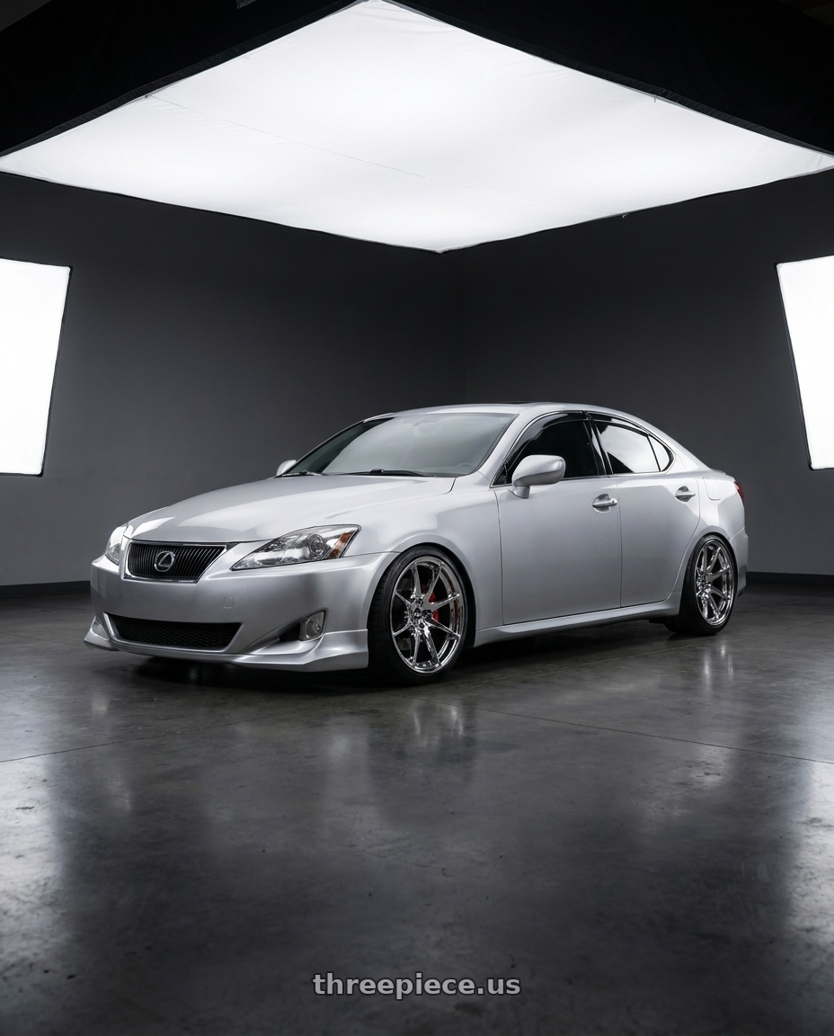 2007 Lexus IS350 with ESR Wheels RF2 5x114.3 18x9.5 +35 Vacuum Chrome wheels