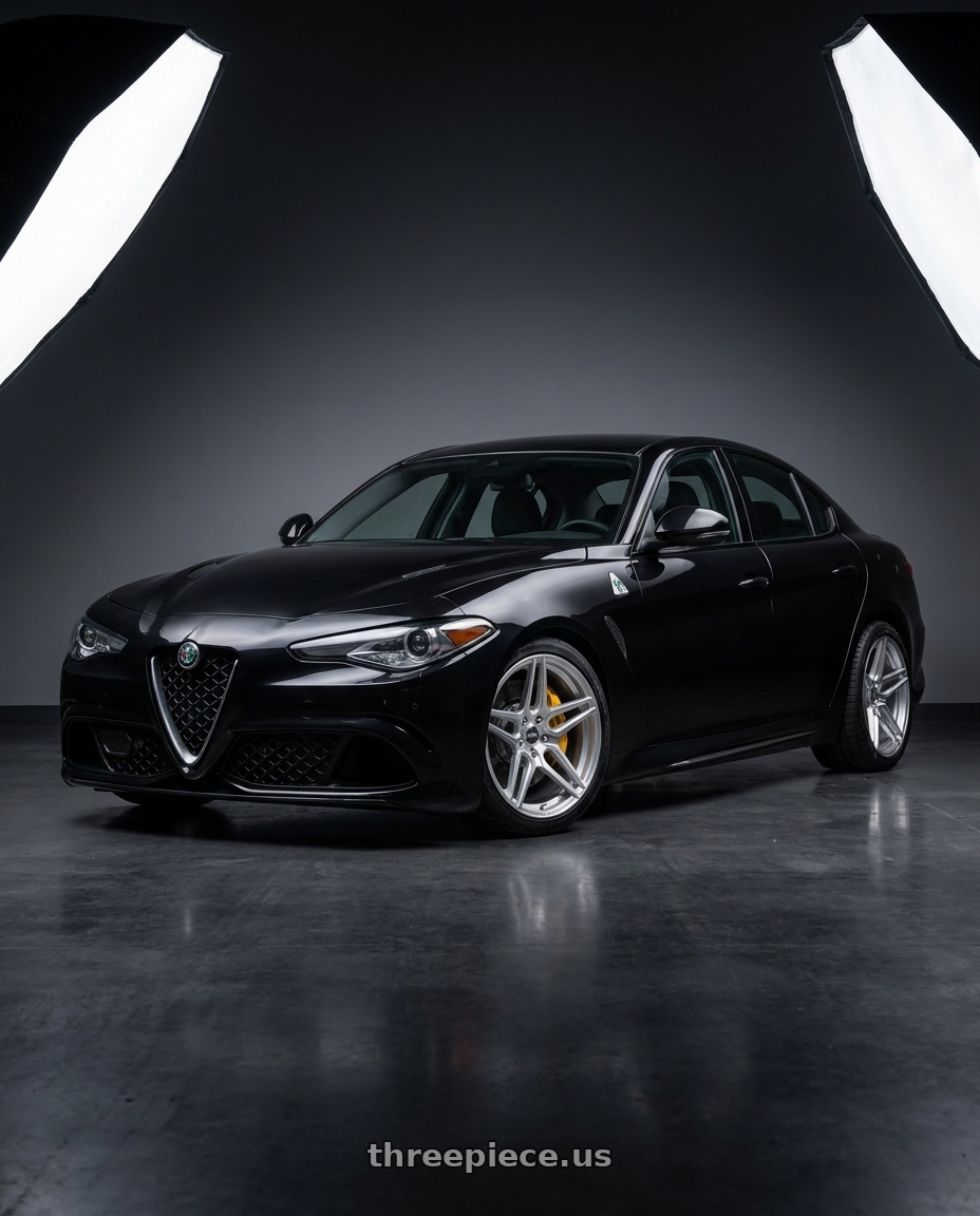 2017 Alfa Romeo giulia with ESR Wheels RF15 5x110 19x8.5 +30 Brushed Hyper Silver wheels