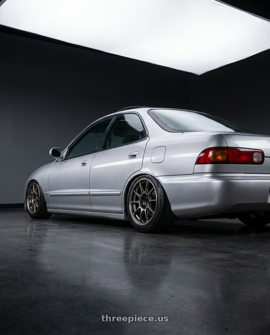 1993 Acura Integra  with WedsSport TC105X 4x100 15x7.0+20 EJ Titan wheels rear three quarter view square tires