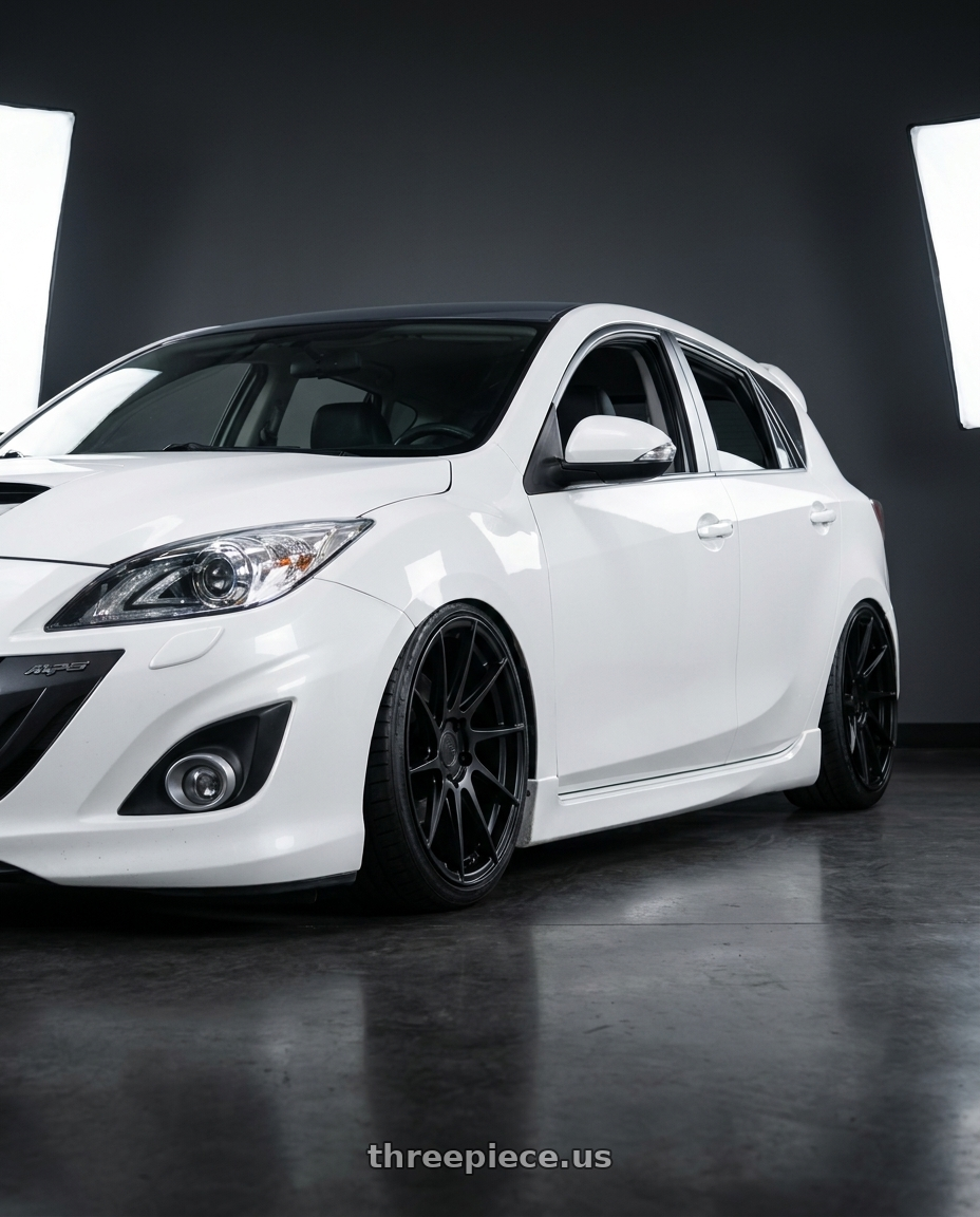 2012 Mazda Mazdaspeed3 with Aodhan AH09 5x114.3 18x8.5 +35 Matte Black wheels
