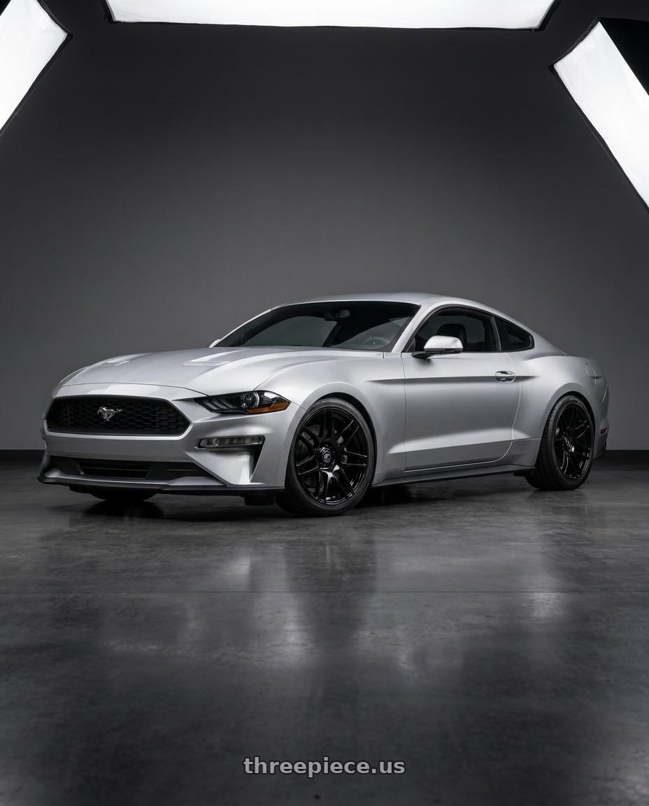2021 Ford Mustang GT with Forgestar F14 5x114.3 20x9.5 +29 Gloss Black wheels