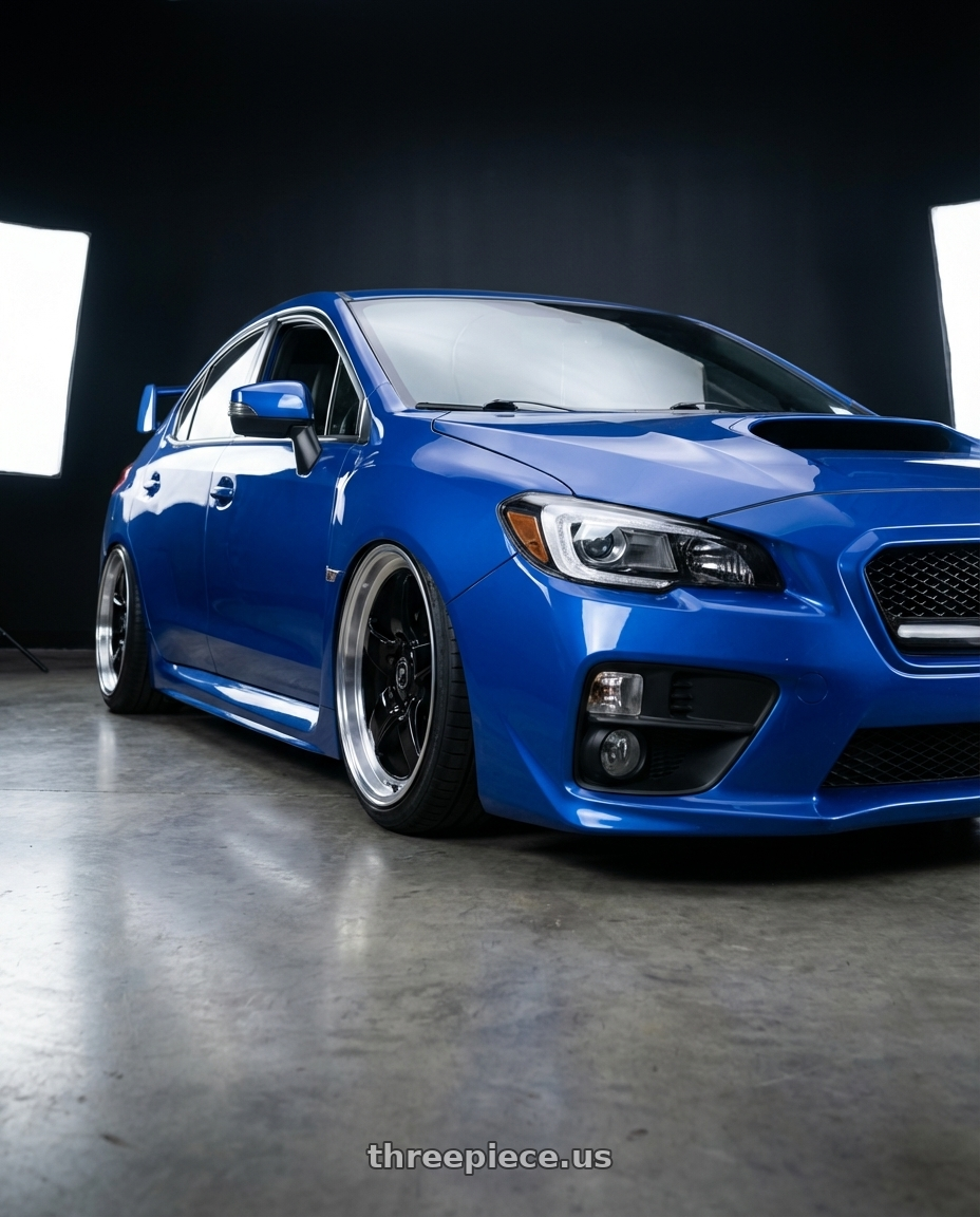 2013 Subaru WRX STI with Forgestar D5 Drag 5x114.3 18x10 +22 Gloss Black Machined wheels