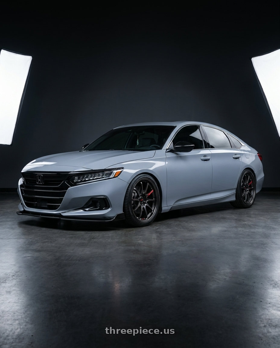 2021 honda accord with Volk Racing CE28 Club Racer II 5x114.3 18x9.5+35 Black Edition wheels