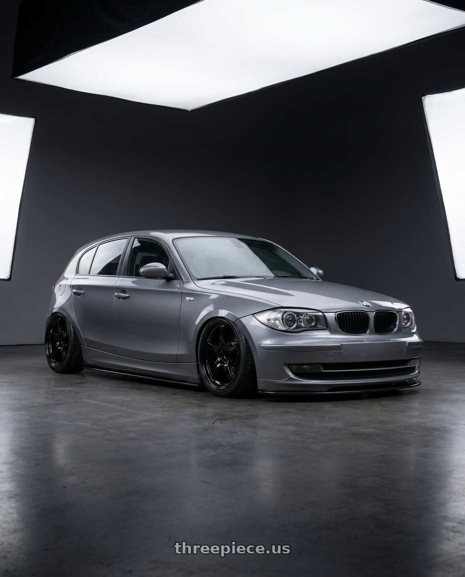 2012 BMW 1 Series E82 with Gram Lights 57CR 5x120 19x10.5+22 Glossy Black wheels