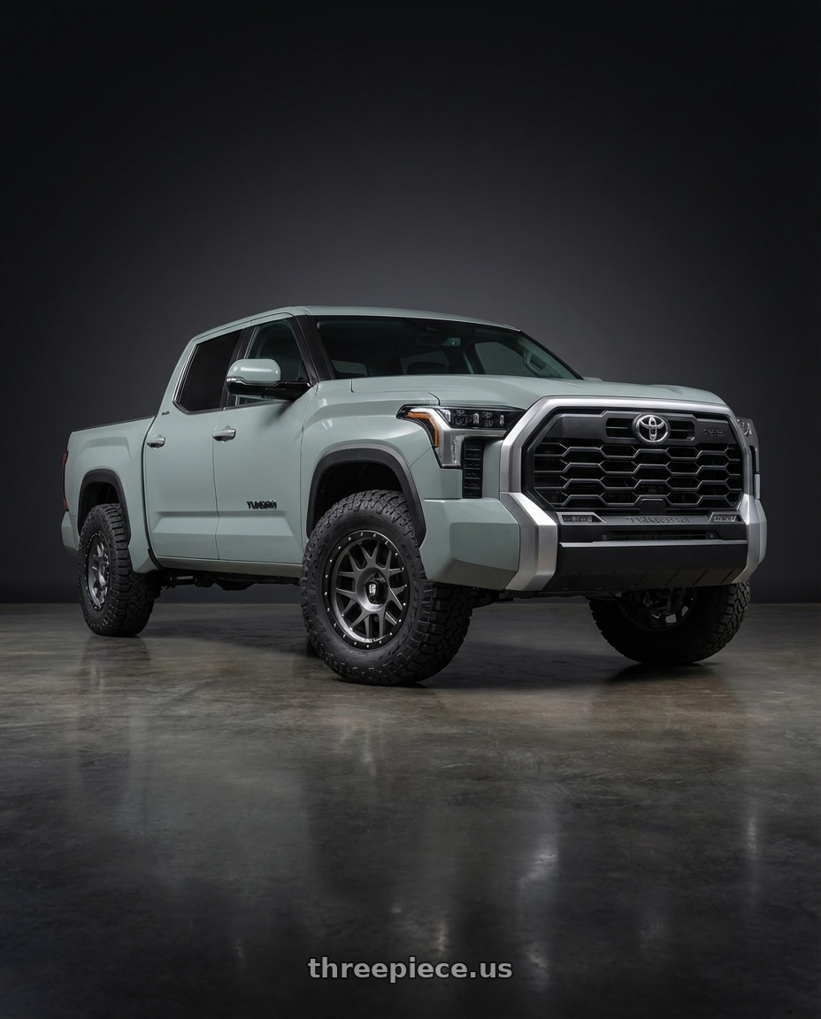 2024 Toyota Tundra with XD XD127 BULLY 6X139.7 20X9 +0 MATTE GRAY BLACK RING wheels