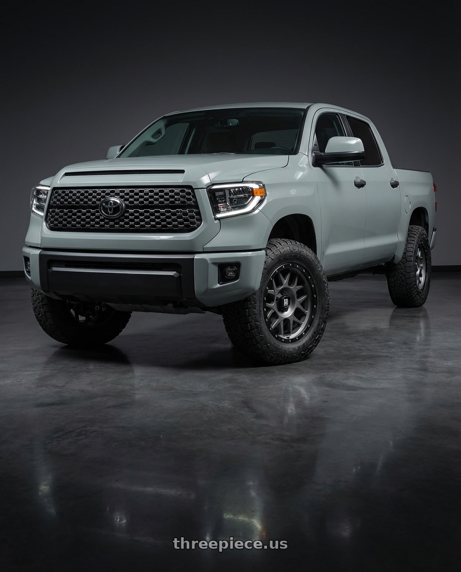 2018 Toyota Tundra with XD XD127 BULLY 5X150 20X9 +18 MATTE GRAY BLACK RING wheels