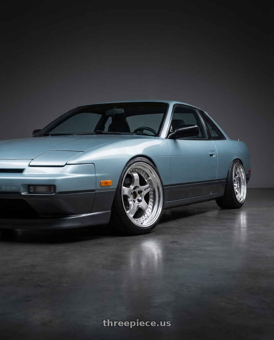 1993 Nissan 240sx coupe with Work Meister S1 3P 5x114.3 17x9+10 W Disk Bright Buff Finish wheels