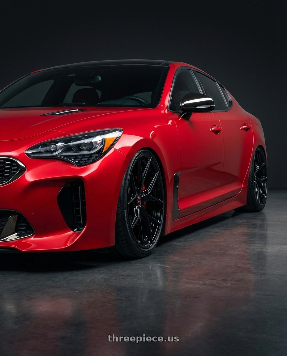 2022 Kia Stinger GT with Vossen HF-5 19x9.5 / 5x114.3 / ET40 / Deep Face / 73.1 - Gloss Black Wheel - HF5-9N63 wheels