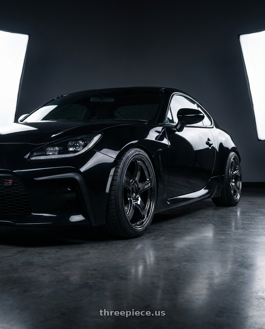 2022 Toyota Gr86 Black with Gram Lights 57CR LIMITED 5x114.3 18x9.5+22 Rays Black Metal Coat wheels