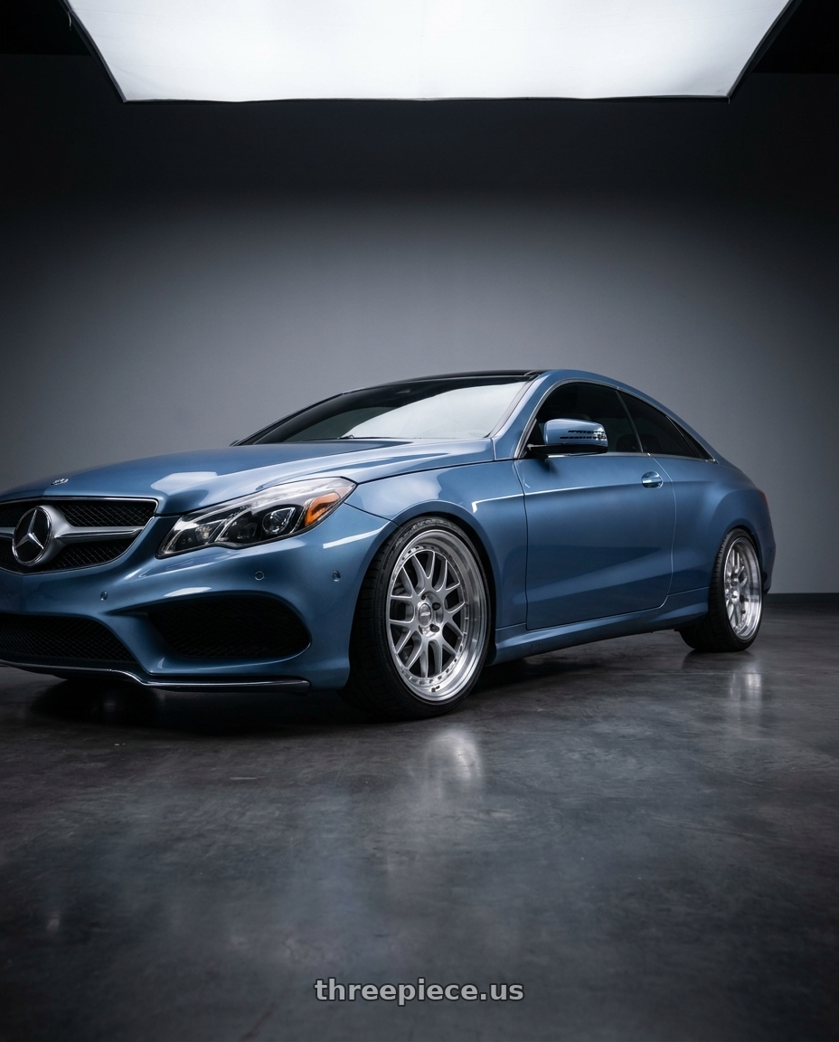 2014 Mercedes-Benz E-Class Coupe C207 with Kansei K11S Tandem 5X112 19x9.5 22 Hyper Silver wheels