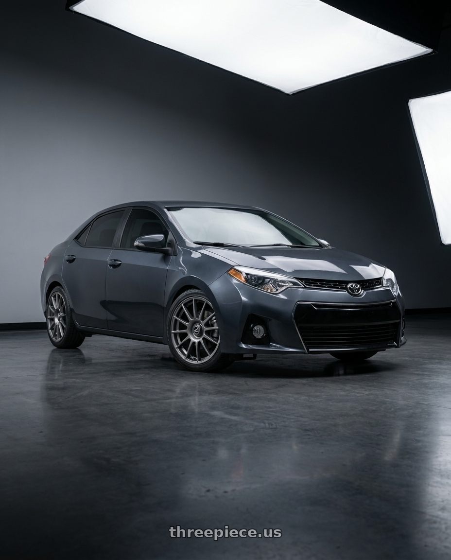 2016 Toyota Corolla S with fifteen52 PODIUM 5x112 / 5x120 18x8.5 +35 FROSTED GRAPHITE (SATIN GREY) wheels