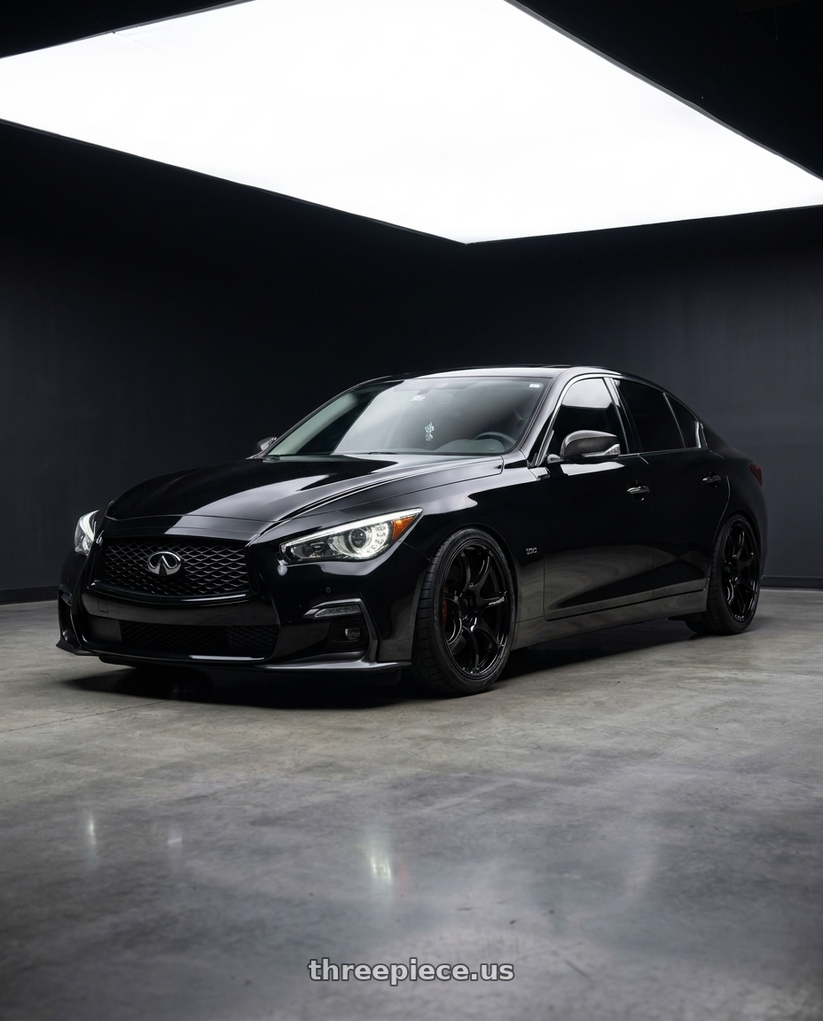 2023 Infiniti q50 with Advan RGIII 5x114.3 19x10.5+25 Gloss Black wheels