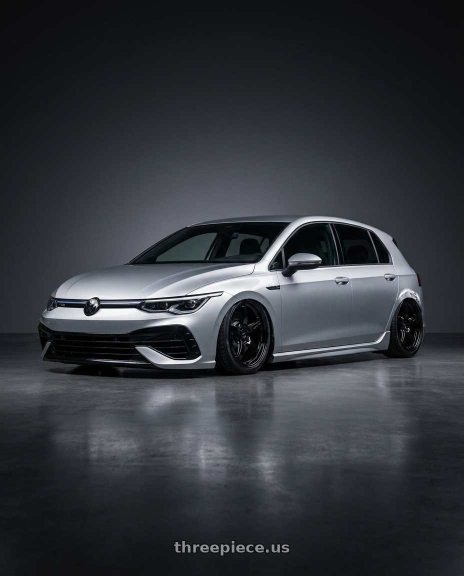 2024 Volkswagen Golf R MK8 with Gram Lights 57CR 5x112 19x9.5+25 Glossy Black wheels