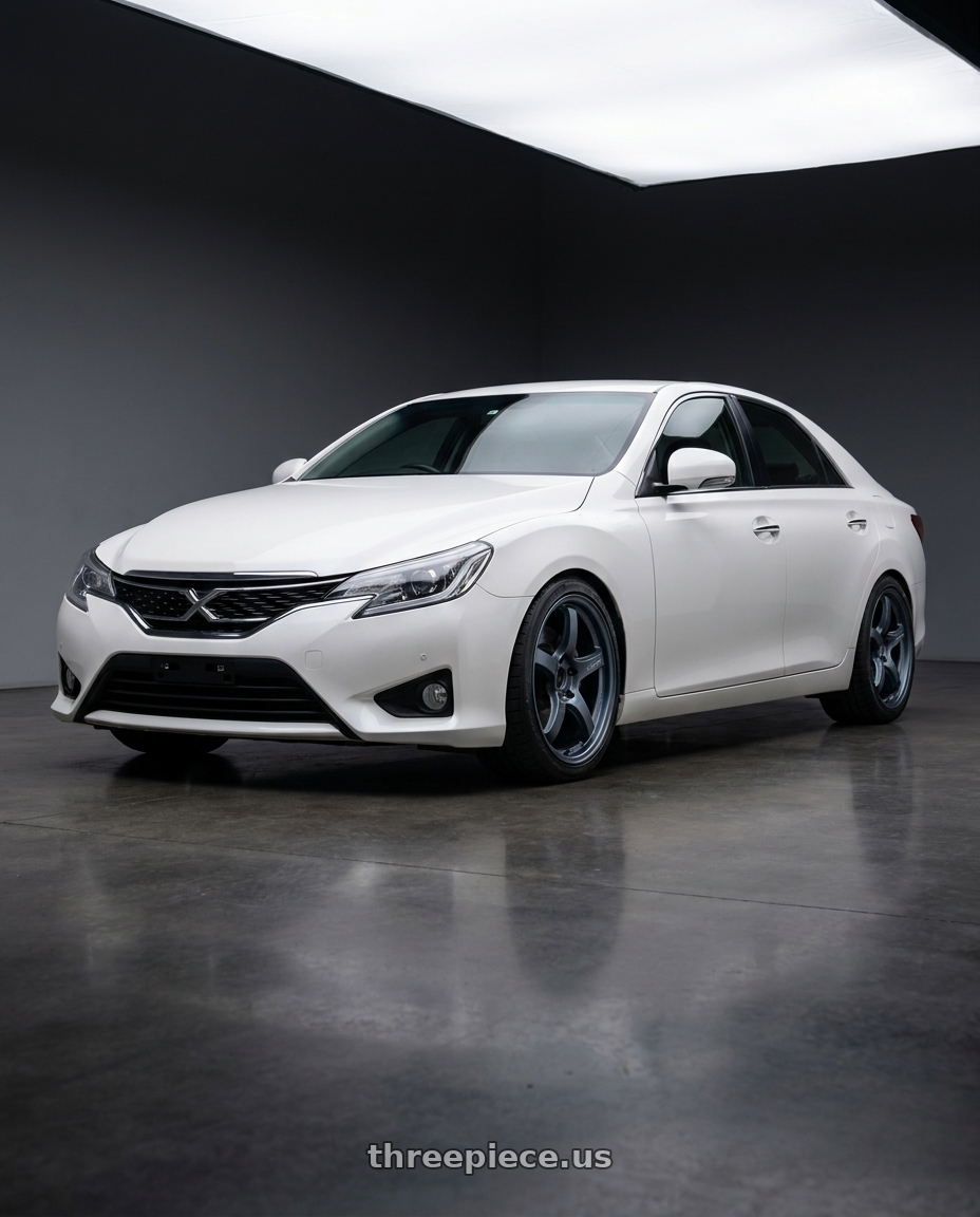 2014 Toyota Mark X with Gram Lights 57CR 5x114.3 18x8.5+37 Gunblue II wheels