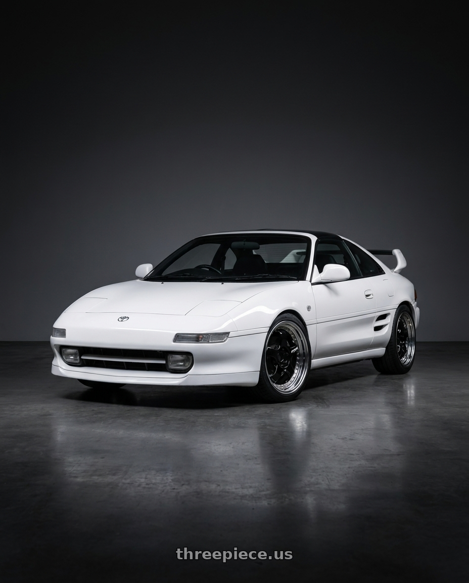 1996 Toyota MR2 with Work Meister S1 3P 5x100 18x7.5+54 A Disk Black wheels