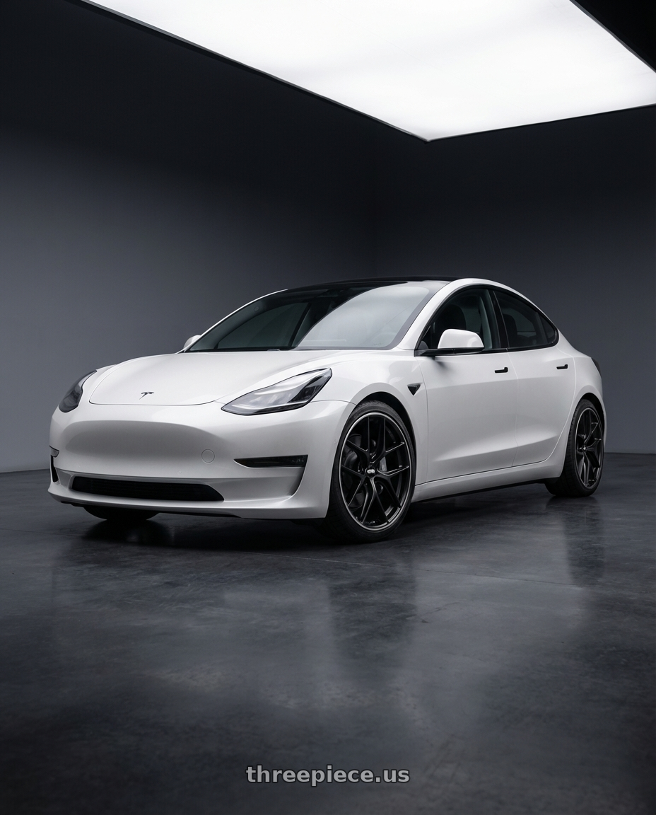 2023 Tesla Model 3 with BBS CC-R 5x114.3 19x8.5+30 Satin Black wheels