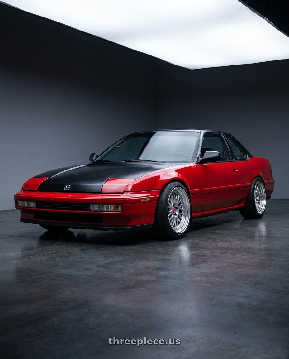 1991 Honda prelude with Work Cr 2P 4x100 16x7 +22 GT Silver wheels