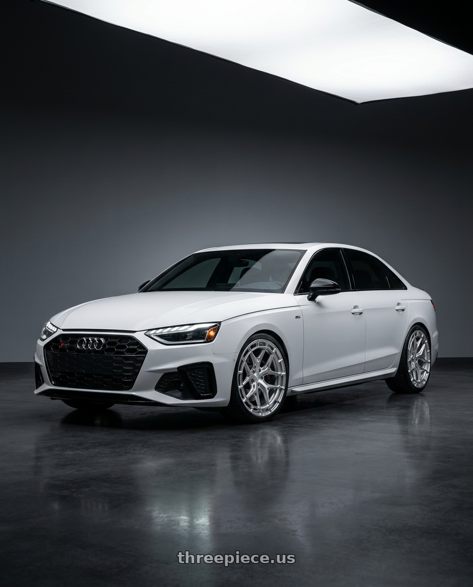 2020 Audi S4 with Vossen HFX-1 20x9 - 5x112 - ET25 - Flat - 66.5 - Silver Polished Wheel - HFX1-0M02 wheels