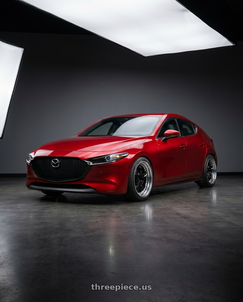 2024 Mazda 3 with Work Meister S1 3P 5x100 18x9+60 A Disk Black wheels