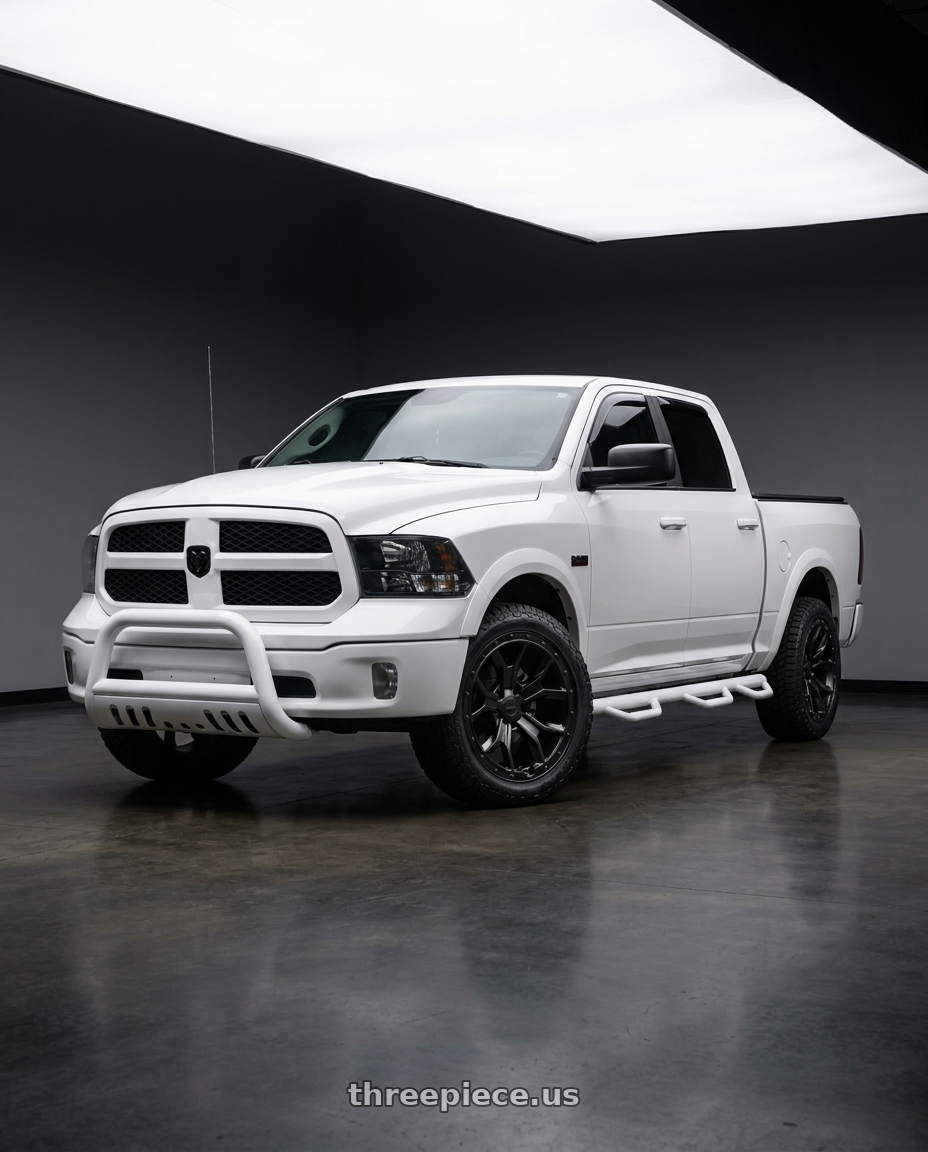 2015 ram 1500 slt quad cab rwd  with RedBourne MORLAND 5X120 20X8.5 +25 MATTE BLACK wheels