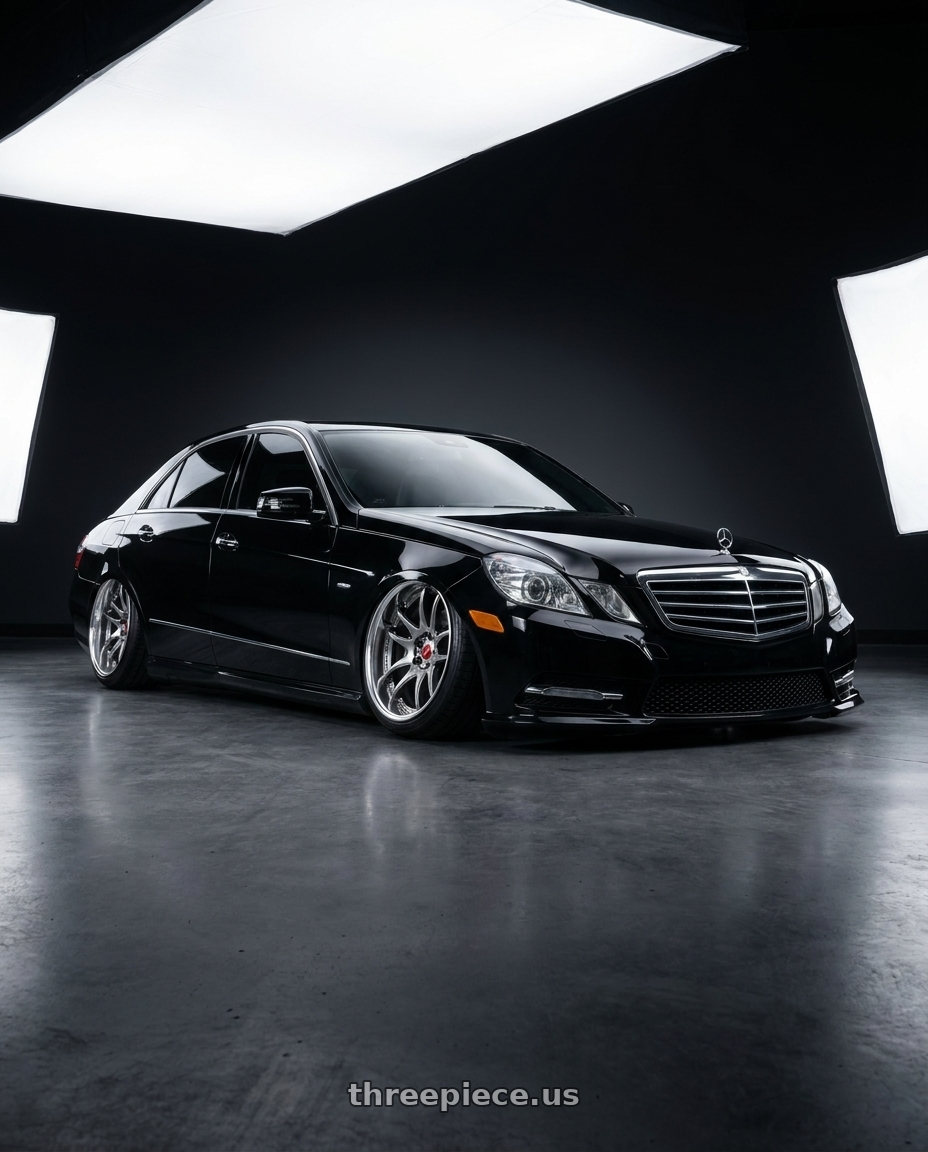 2010 Benz E550 with Work Cr 2P 4x100 17x10.0 +22 GT Silver wheels