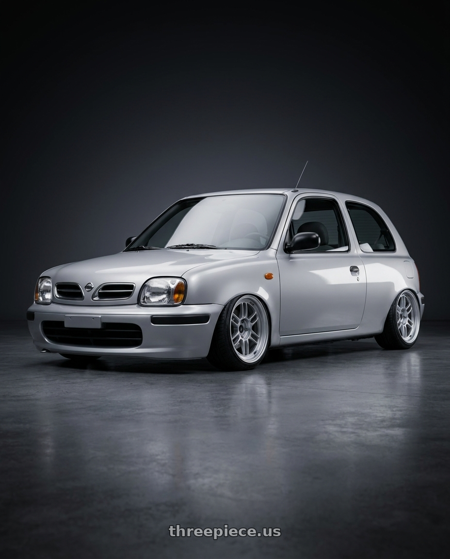 1998 Nissan march with Enkei RPF1RS 5x114.3 18x10+6 Silver wheels