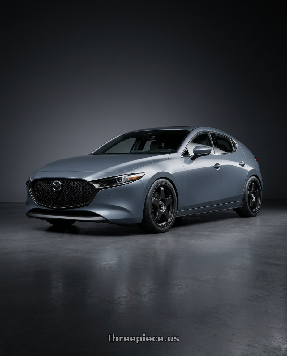 2023 Mazda Mazda3 Turbo with fifteen52 CHICANE 5x114.3 / 5x100 18x8.5 +35 ASPHALT BLACK (SATIN BLACK) wheels