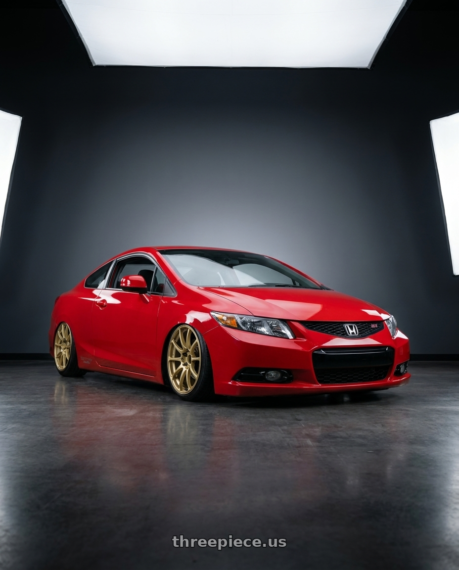 2015 Honda Civic Si with Advan RCIII 5x114.3 17x8+53 Gold wheels