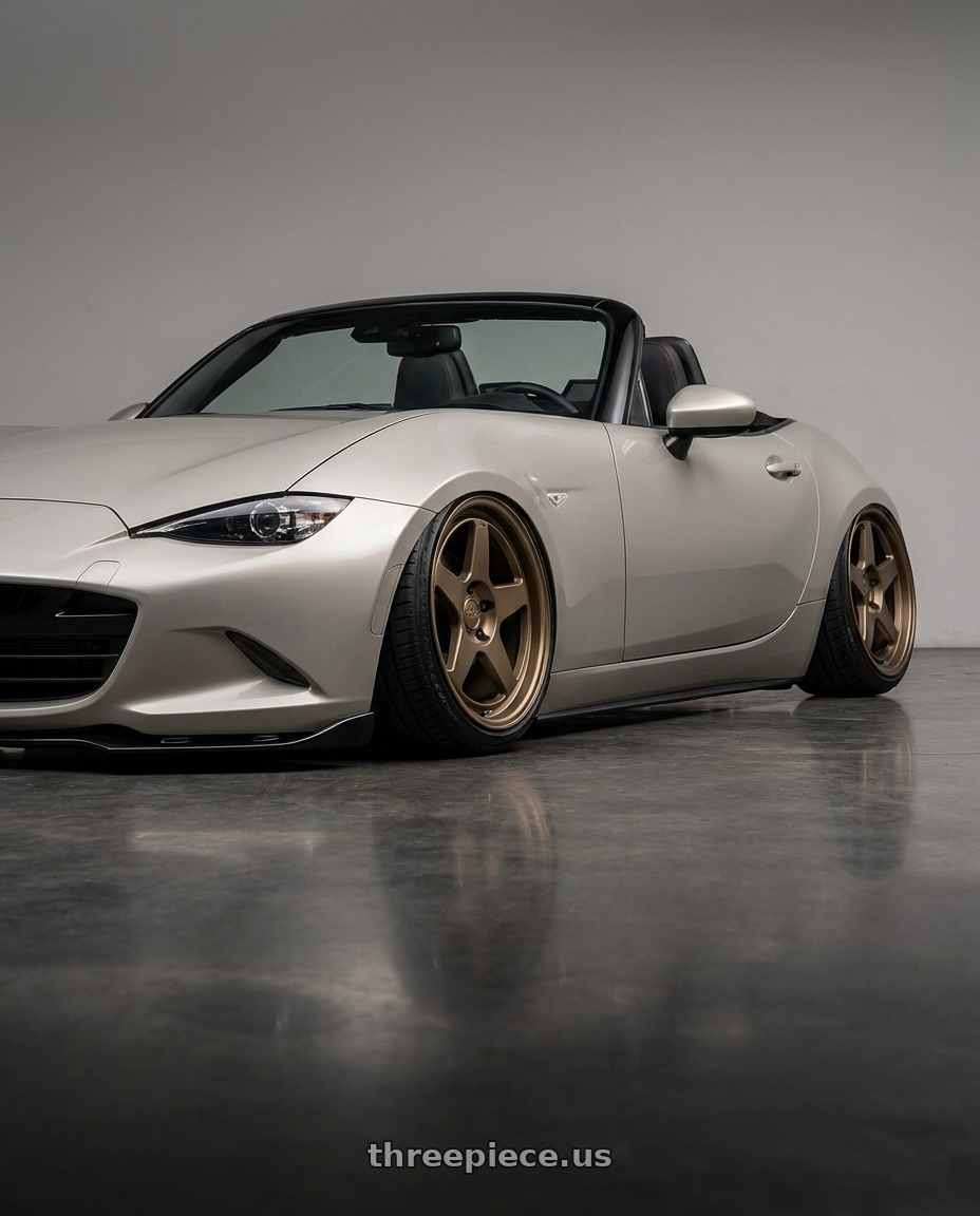 2021 Mazda MX-5 Miata ND with Kansei K12B KNP 5x114.3 17x9 35 Bronze wheels