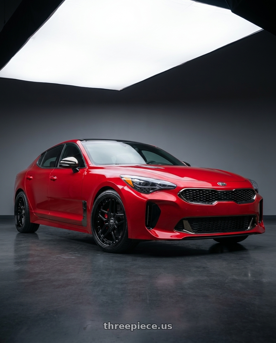 2018 Kia Stinger GT2 AWD with ESR Wheels CS15.2 5x114.3 19x8.5 +35 Gloss Black wheels