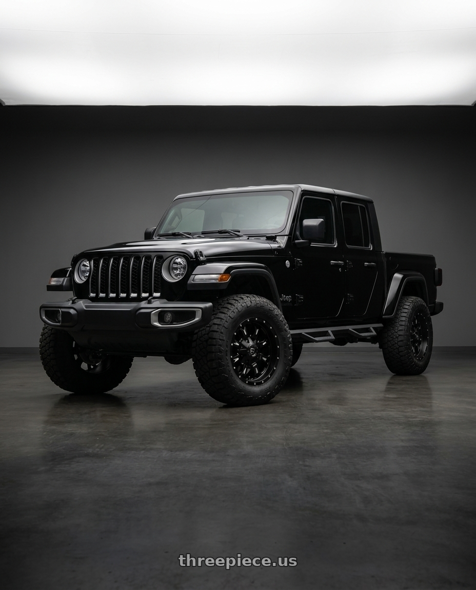 2021 jeep gladiator with Fuel 1PC D517 KRANK 5X114.3/5X127 20X12 -44 MATTE BLACK MILLED wheels