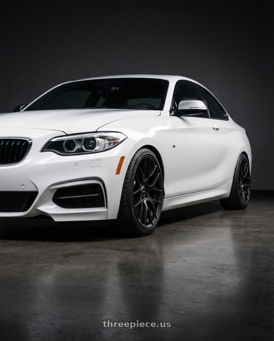 2018 BMW 2 Series F22 with Avant Garde Wheels M359 5X120 18x8.5 +15 Matte Black wheels