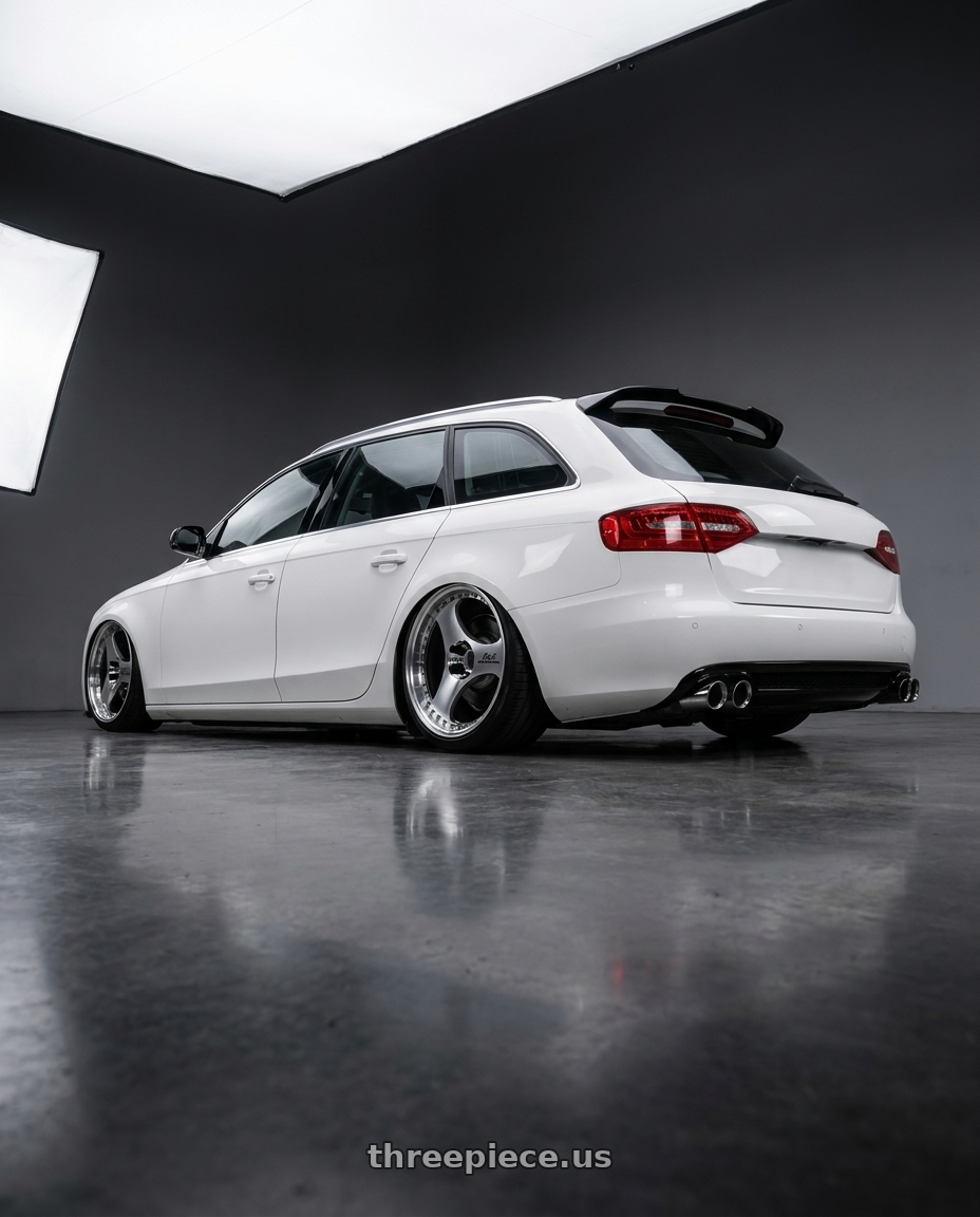 2011 AUDI A4 B8 with Advan Racing ONI2 PROGRESSIVE 5x112 20x10.5 +32 MACHINING & DIAMOND CUT wheels rear three quarter view slight stretch tires